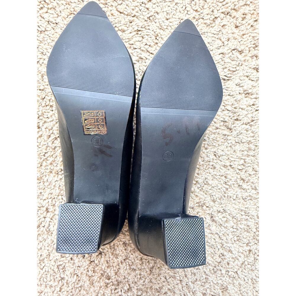 Black block heel pointy toe pumps nwot 7 - Picture 6 of 7